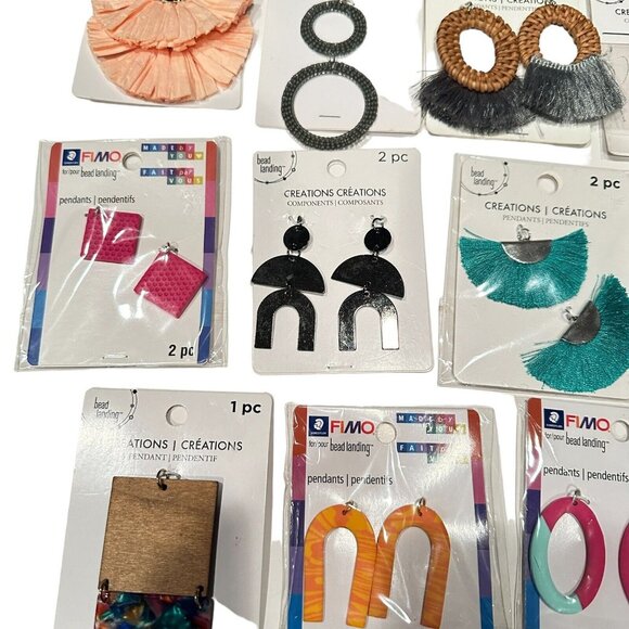 Jewelry Making Supply Lot Clay Bead Pendants Components DIY Crafts Boho Tasseles - Picture 4 of 5